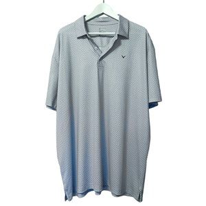 Callaway Opti-dri Golf Polo Shirt Blue/White Pattern Men Size XL Callaway logo